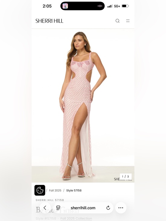 Sherri Hill Dresses & Skirts - Sherri Hill 57158 Pearl Beaded Fitted Prom Dress  Pink & White Maxi Dress